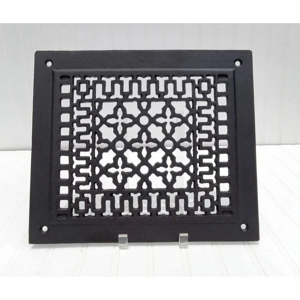 Minuteman International 12x14 Cast Iron Floor Grate Grille Black Register - Picture 2 of 5